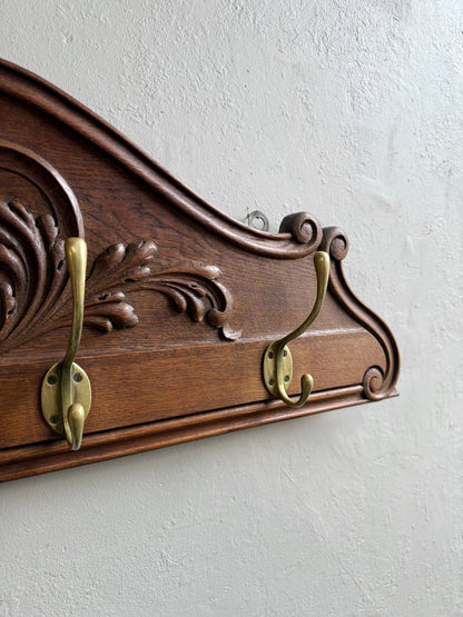 Portemanteau en bois sculpté - 5 crochets