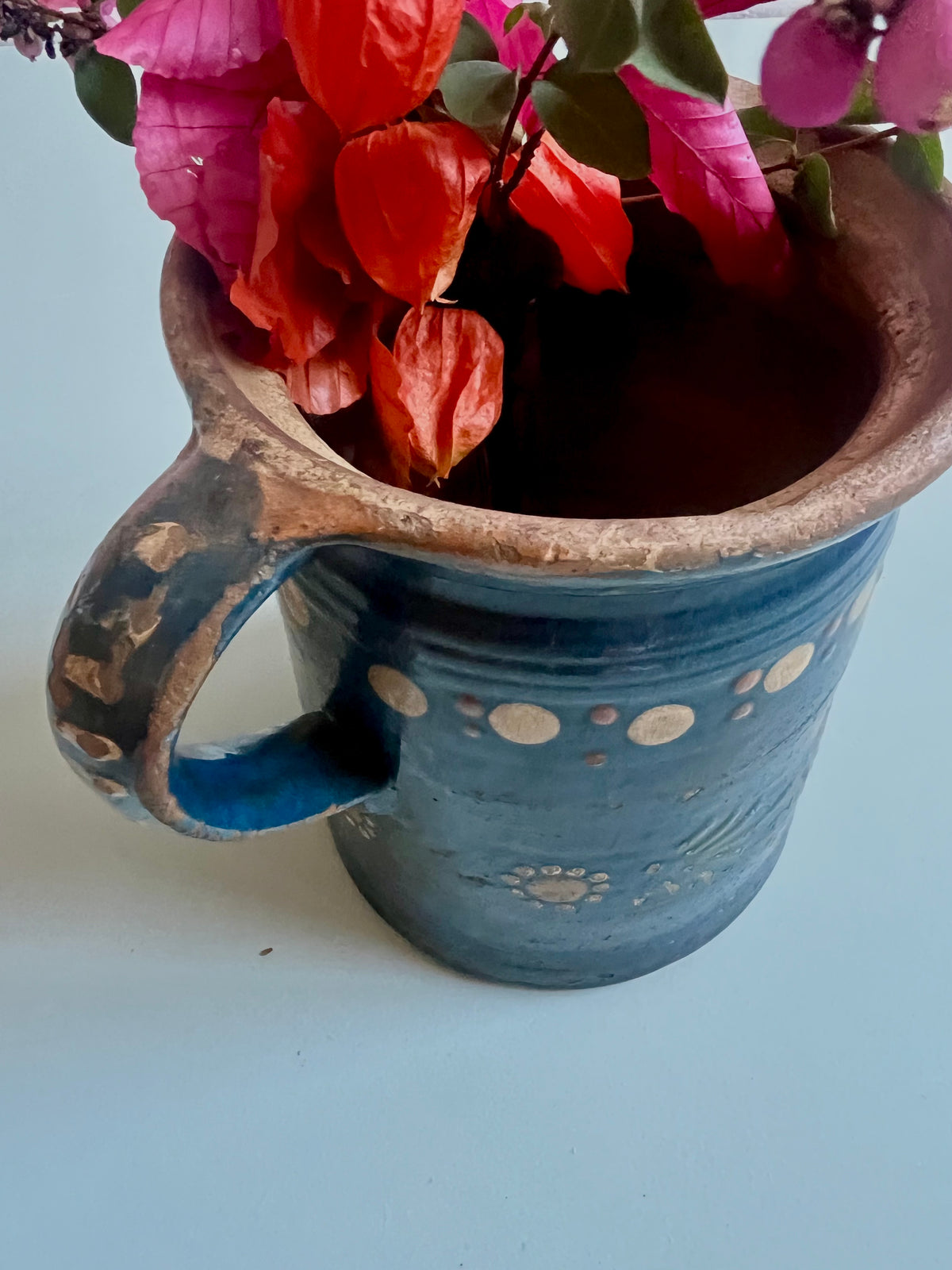 Pichet ancien émaillée bleue  Vaisselle Patine