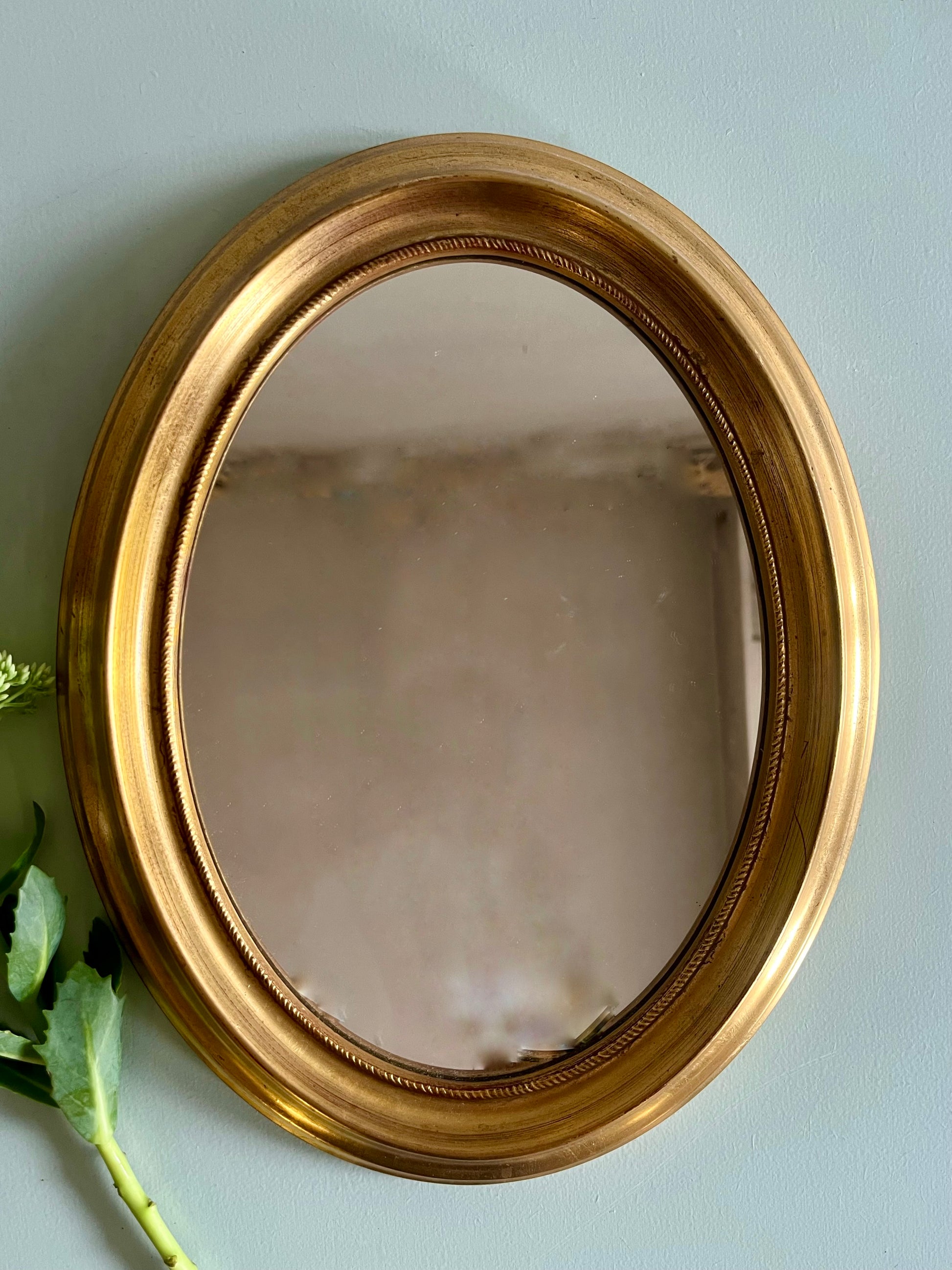 Miroir ovale vintage doré  Décoration Patine