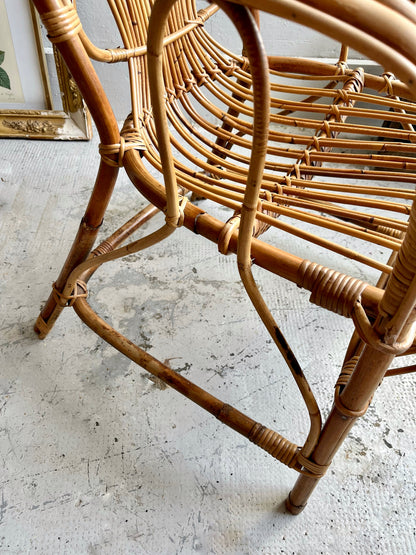 Fauteuil vintage en rotin style bohème