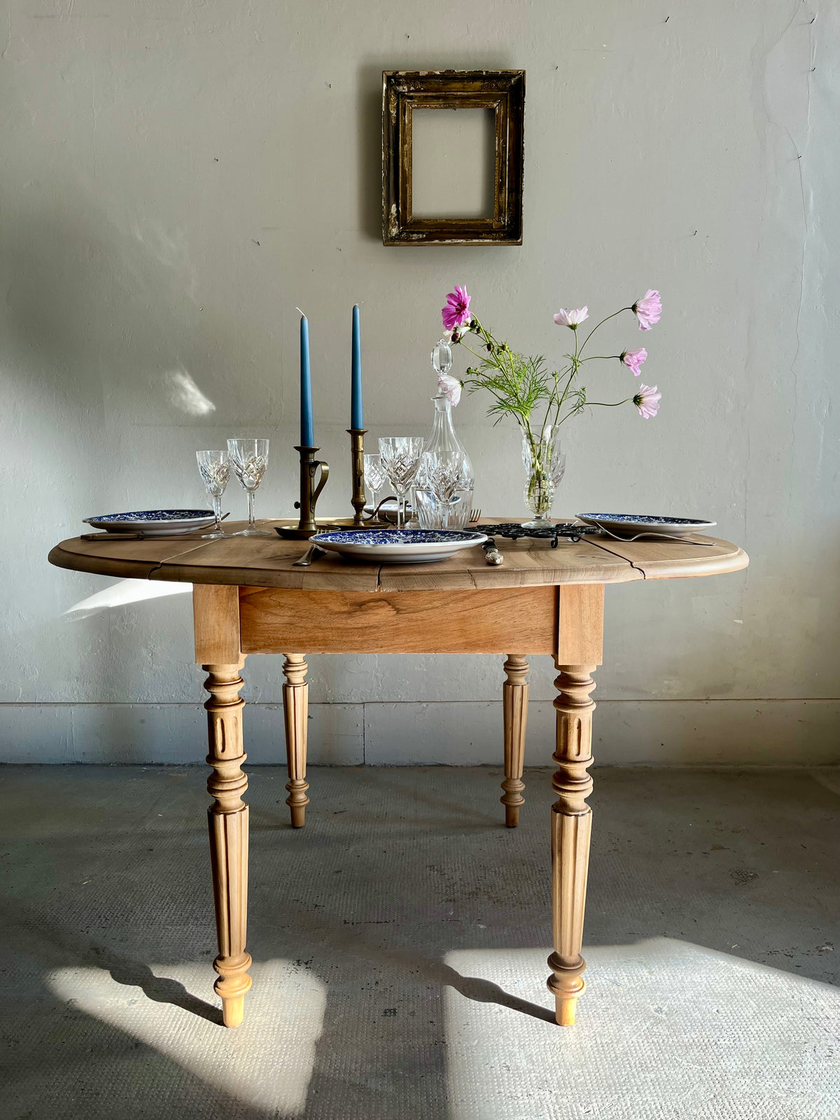 Table ovale à volets en bois  Meubles Patine