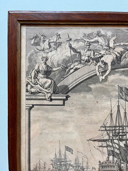 Gravure ancienne « la révolte de la Flotte »  Décoration Patine