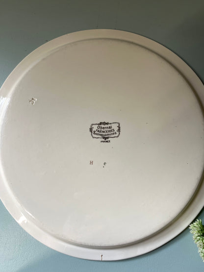 Plat ancien Sarreguemines Obernai – Henri Loux  Vaisselle Patine