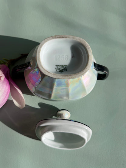 Sucrier en porcelaine style art déco anglais