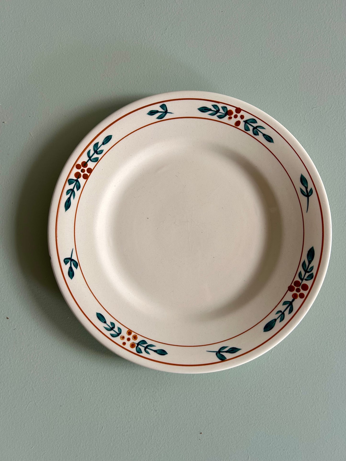 Assiettes à dessert Fécamp - Charbonnier Salins - lot de 9   Patine