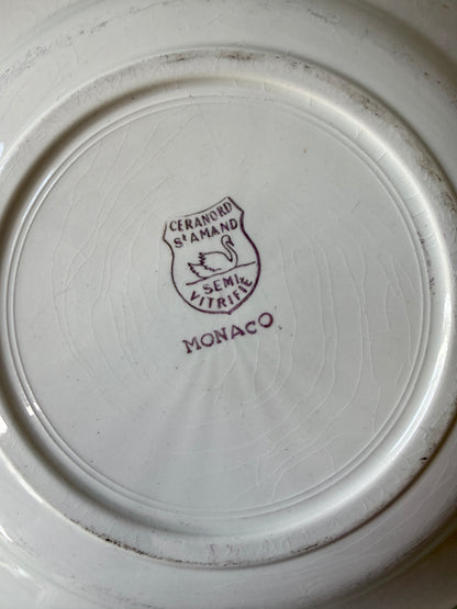 Assiette creuse modèle Monaco de St-Amand