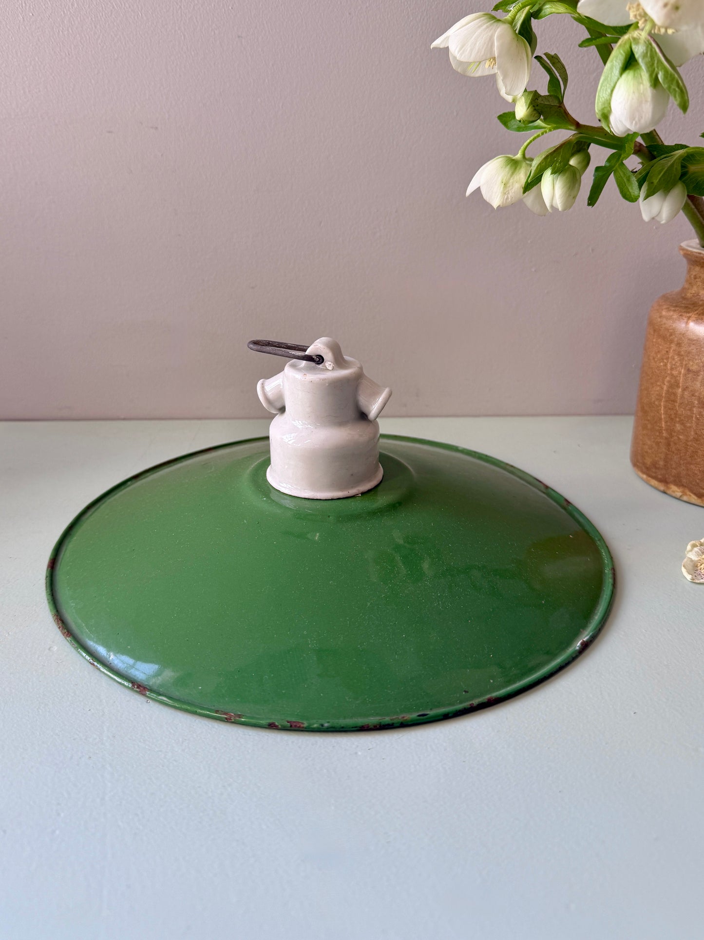 Abat-jour tôle émaillée en vert