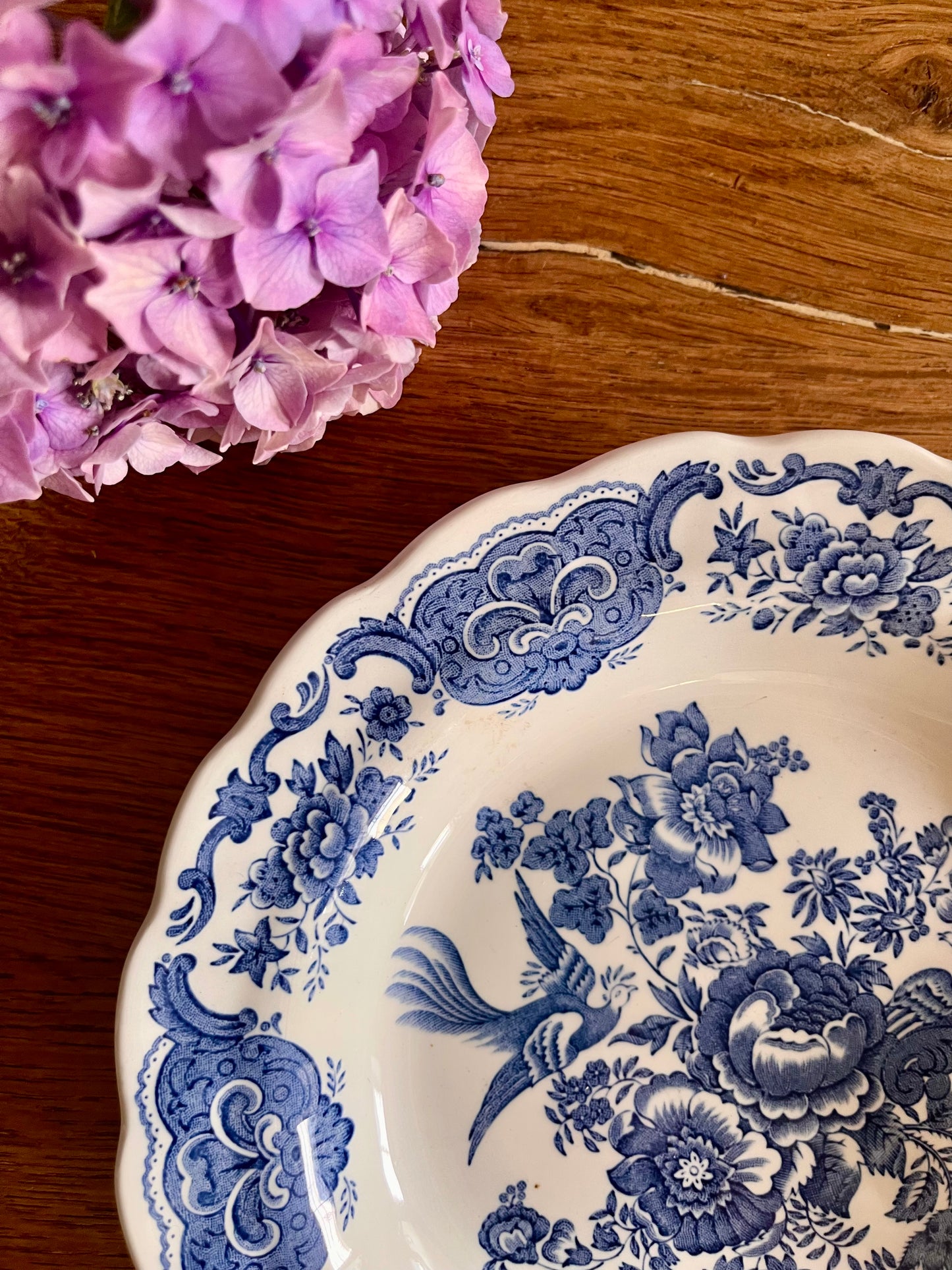 Assiette semi creuse décor bleu anglais- Windsor  Vaisselle Patine