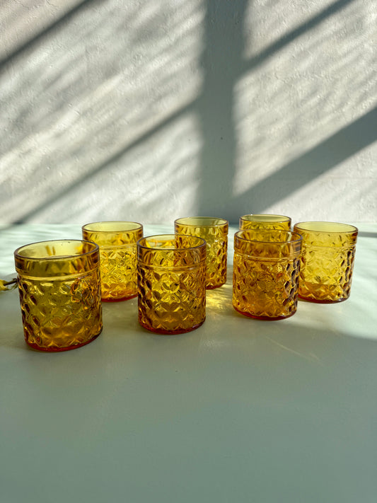 Verres ambrés Pernod vintage - lot de 8