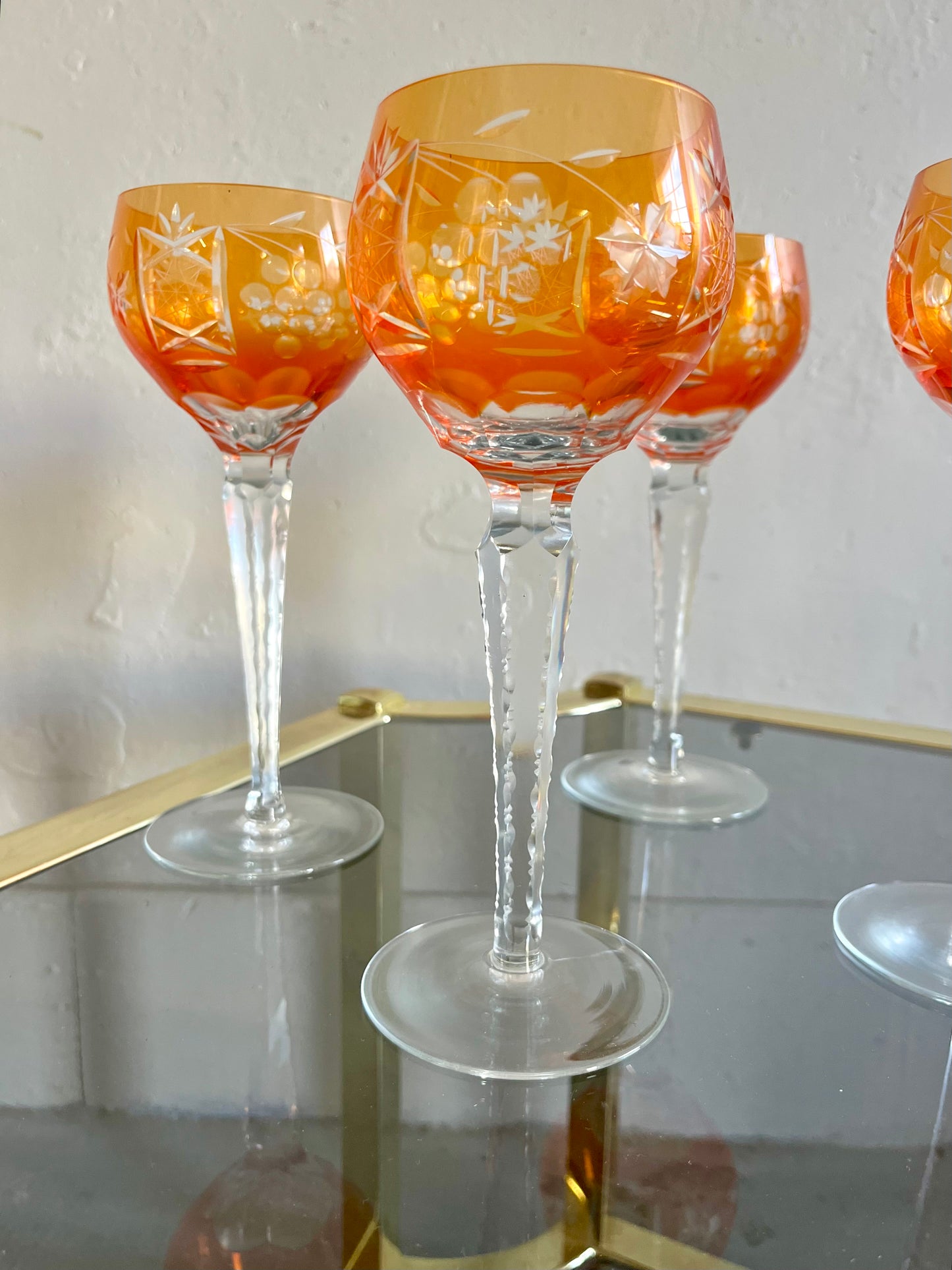 Verres à vin Römer orange en cristal taillé – lot de 5  Vaisselle Patine