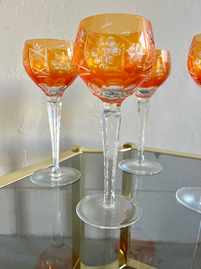 Verres à vin Römer orange en cristal taillé – lot de 5  Vaisselle Patine