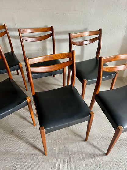 Chaises scandinaves teck et Skaï-lot de 6   Patine