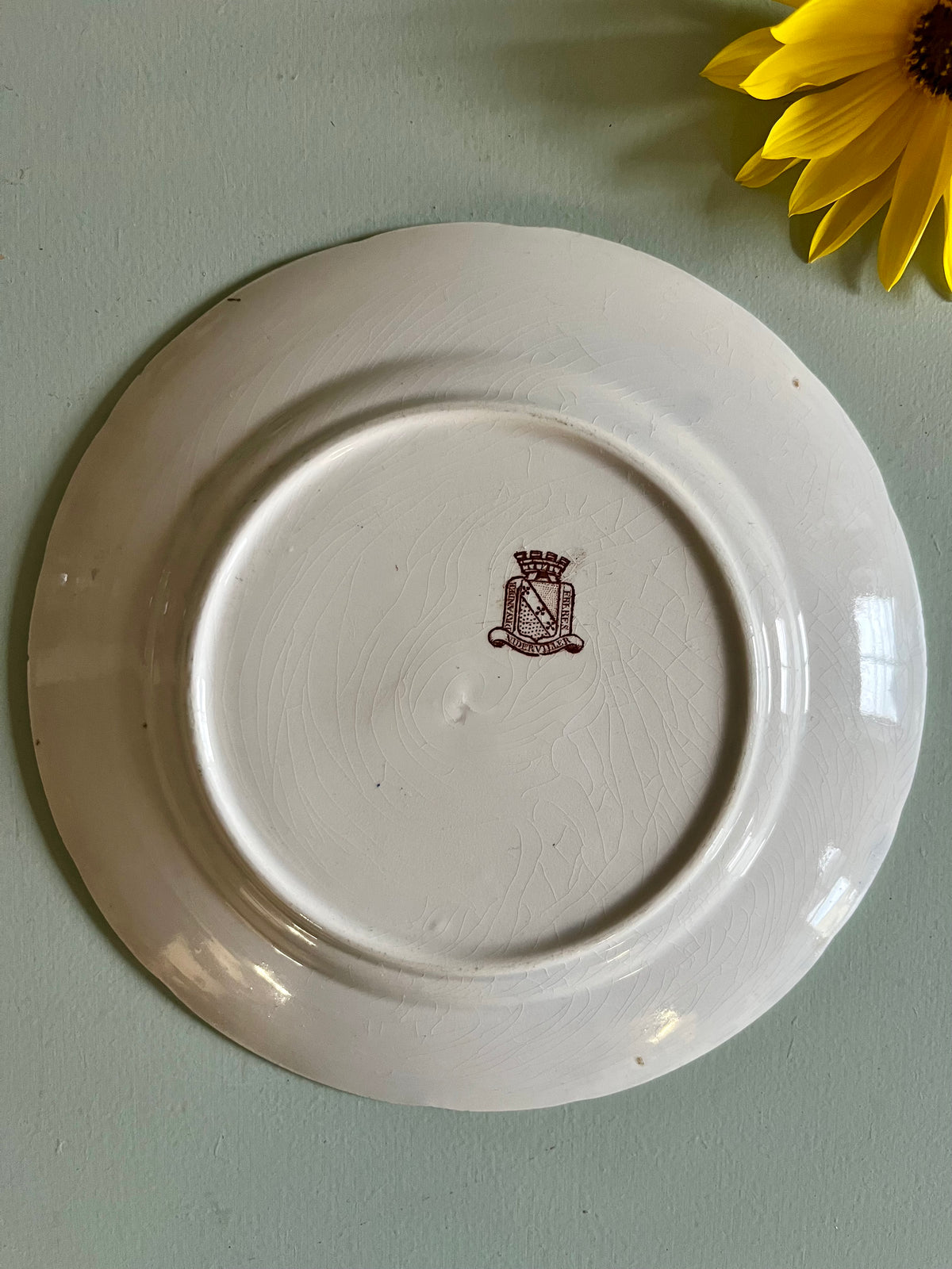 Assiette parlante ancienne Niderviller – Décor bleu fleuri  Vaisselle Patine