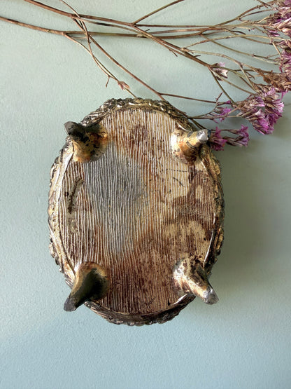 Boîte à bijoux en métal argenté