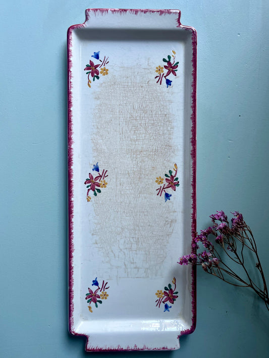 Plat à cake vintage Sarreguemines modèle « Evelyne »