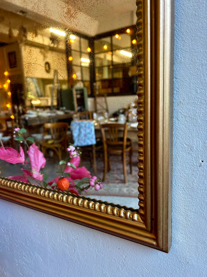 Miroir doré - cadre en métal   Patine