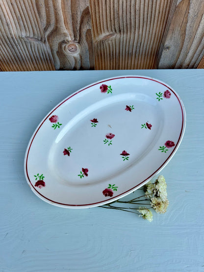 Plat oval fleuri Badonviller