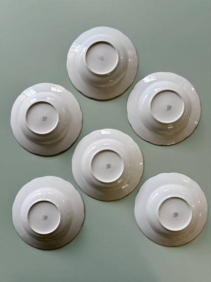 Assiettes creuses en porcelaine liseré doré – Lot de 6