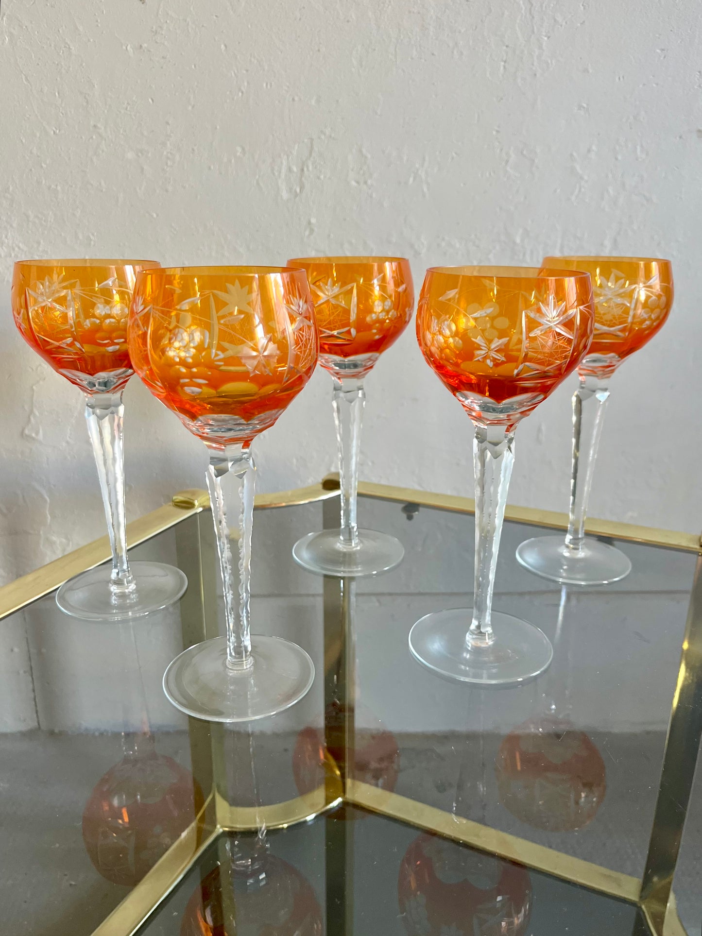 Verres à vin Römer orange en cristal taillé – lot de 5  Vaisselle Patine