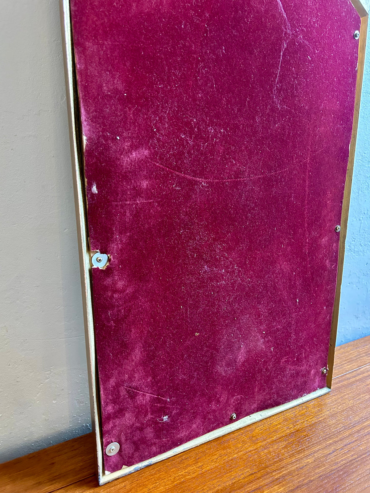 Miroir doré - cadre en métal   Patine