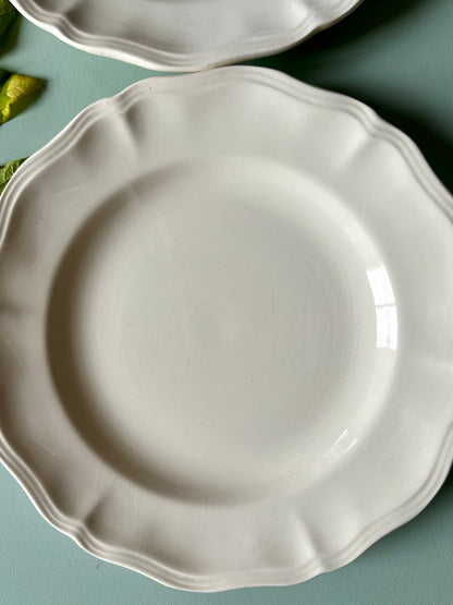 Assiettes anciennes Sarreguemines beige – Lot de 5   Patine