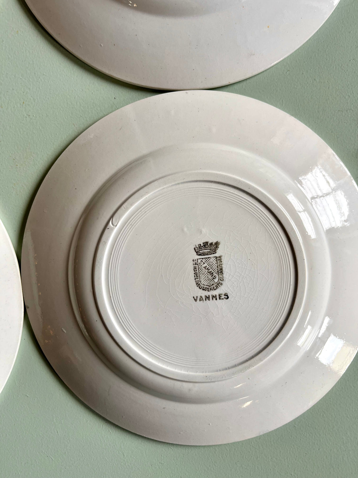 Assiettes plates anciennes Saint-Amand modèle Vannes – Lot de 6  Vaisselle Patine