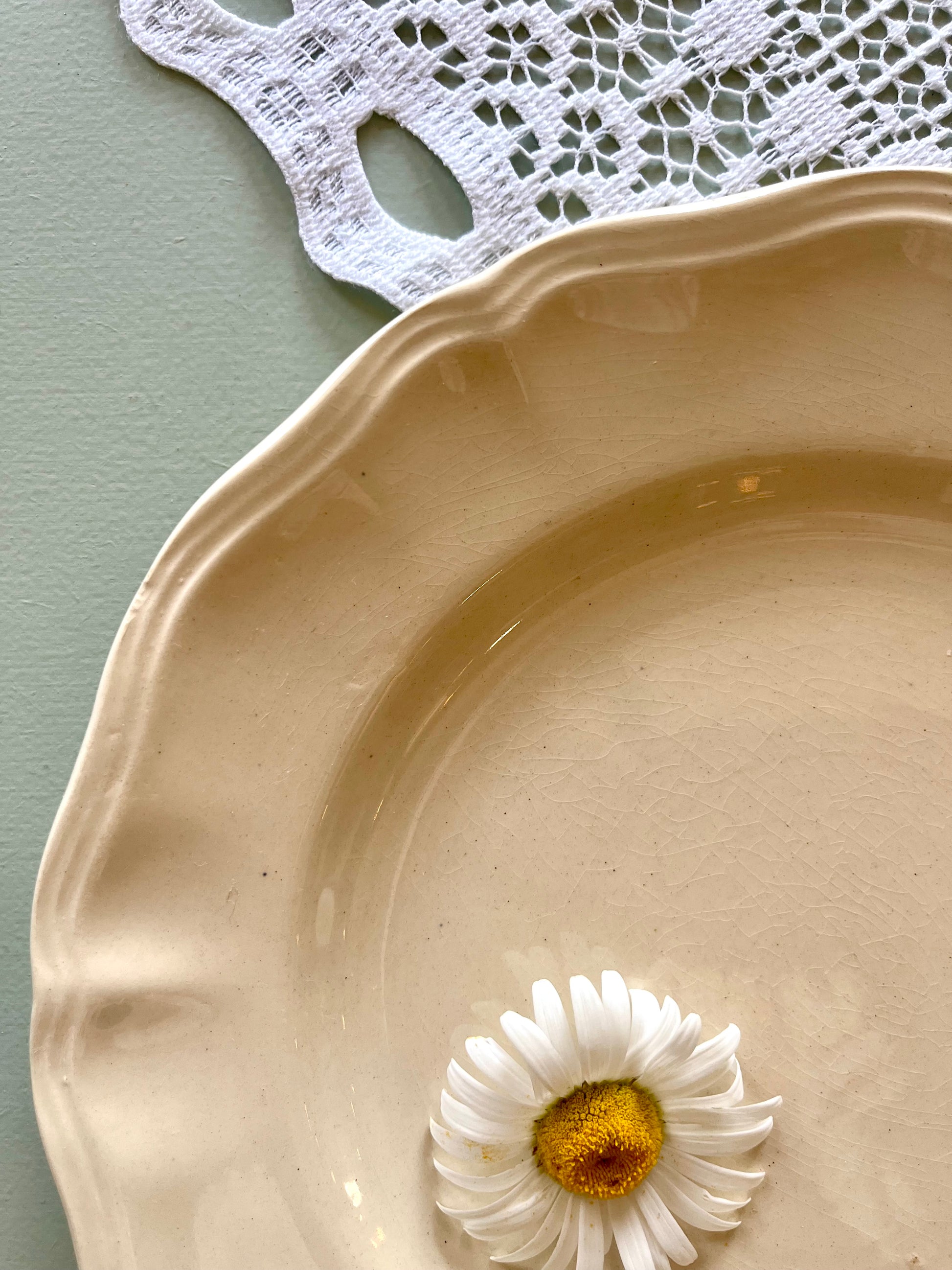 Assiette plates crème Sarreguemines-lot de 6 - Patine