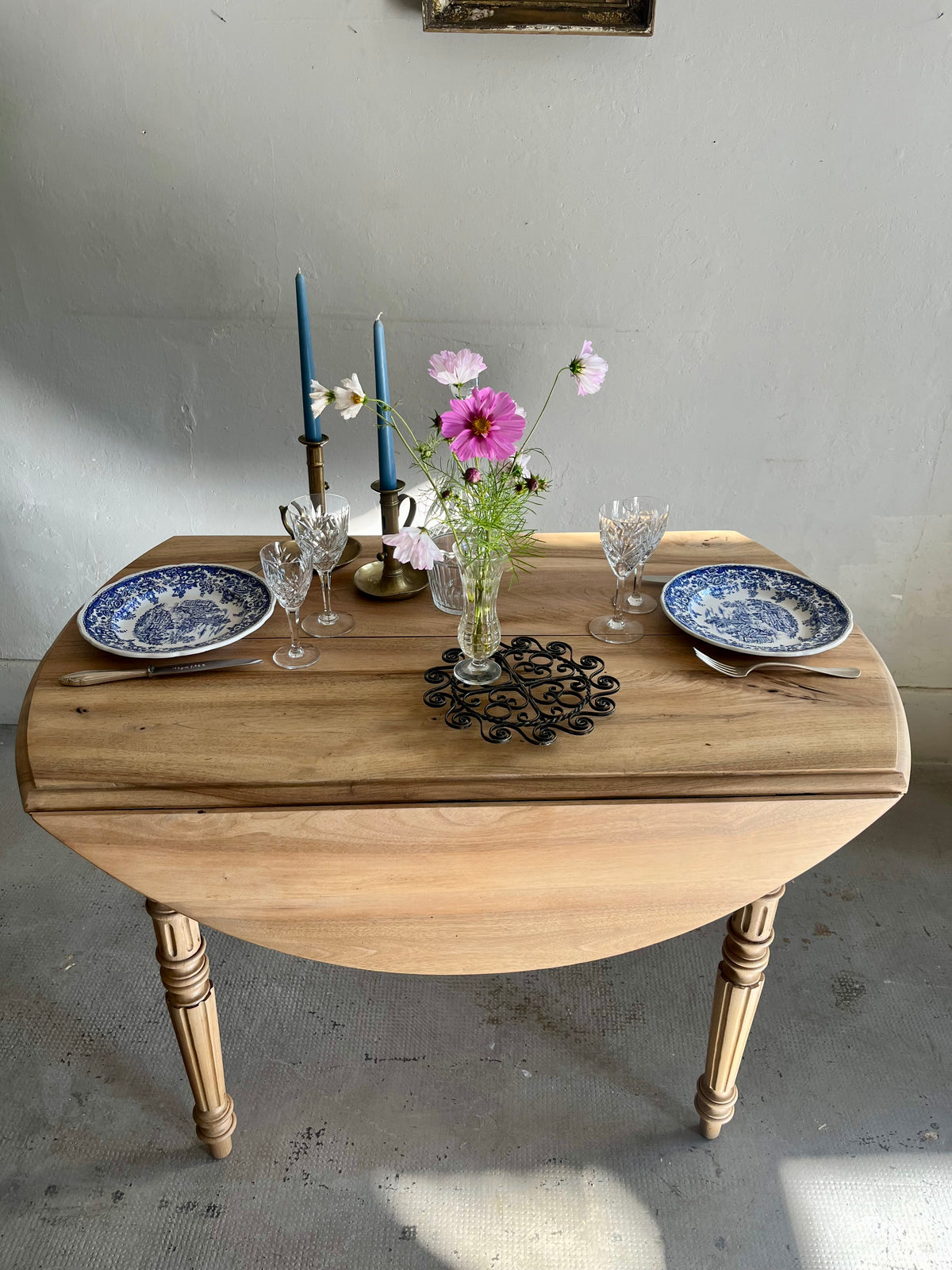 Table ovale à volets en bois  Meubles Patine