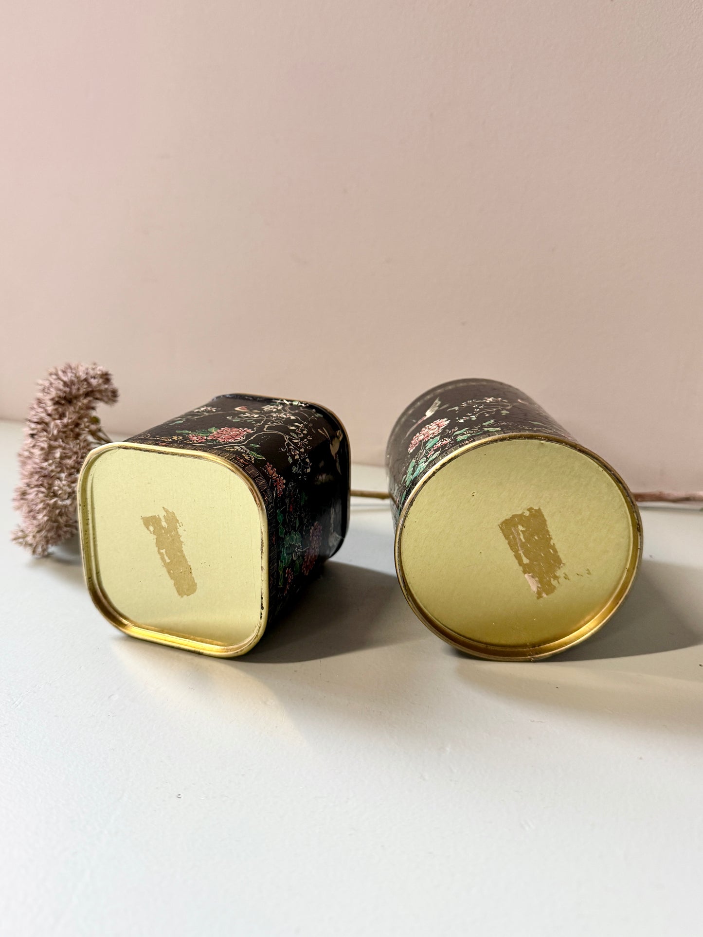 Boîtes métalliques de petites tailles, décor asiatique - lot de 2