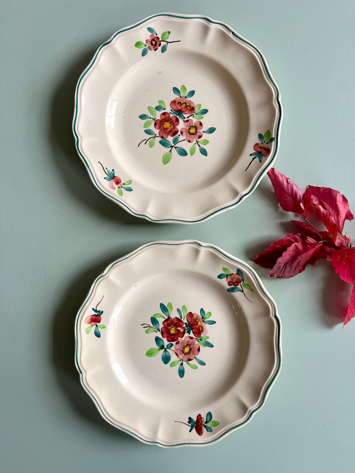 Assiettes anciennes Sarreguemines modèle Amazones – Lot de 2  Vaisselle Patine