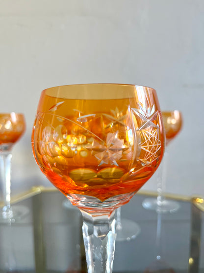 Verres à vin Römer orange en cristal taillé – lot de 5  Vaisselle Patine