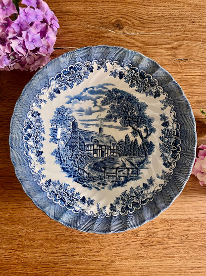 Saladier en céramique décor bleu anglais  Vaisselle Patine