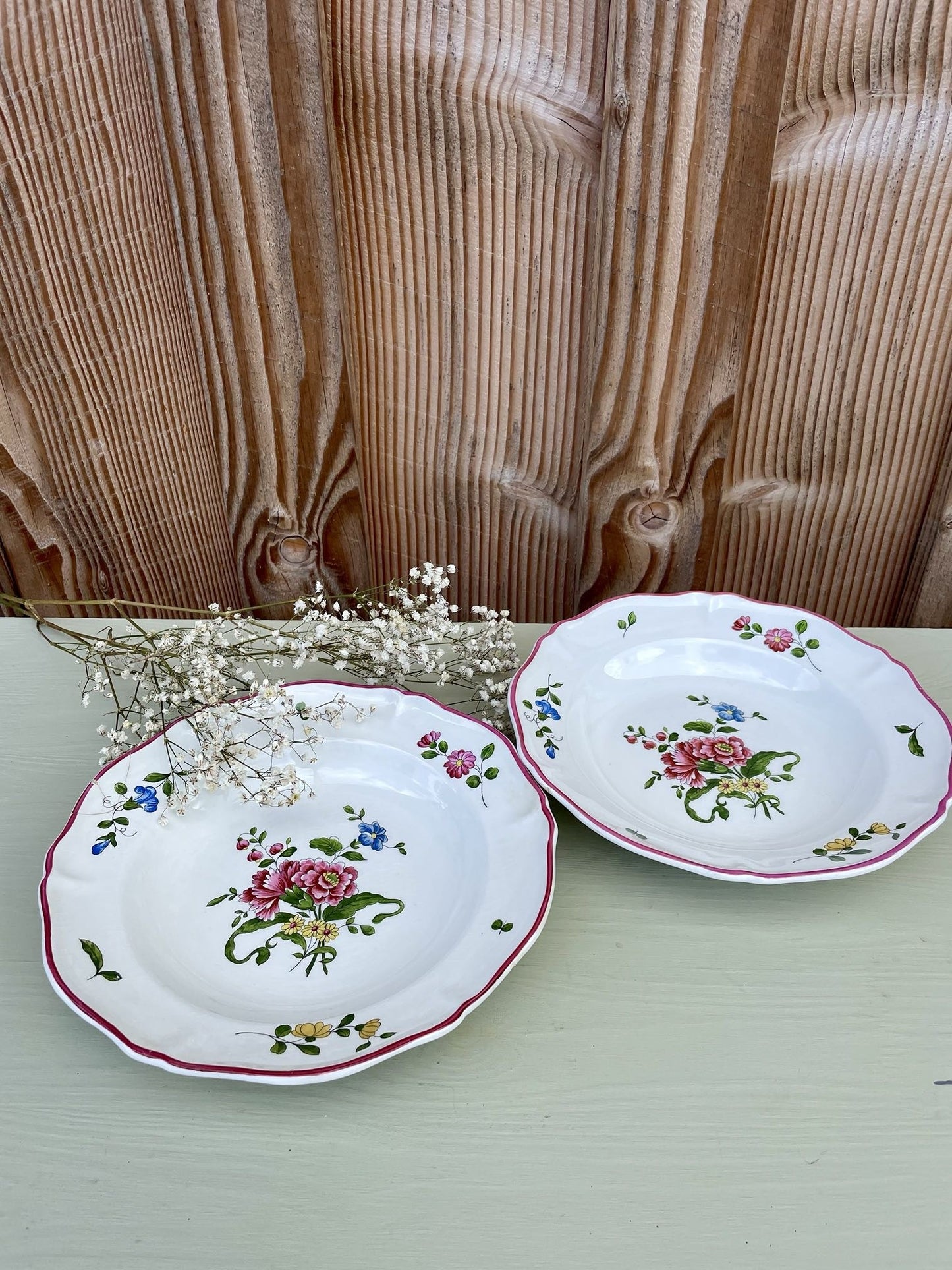 Assiettes creuses Vieux Saint-Amand - lot de 2