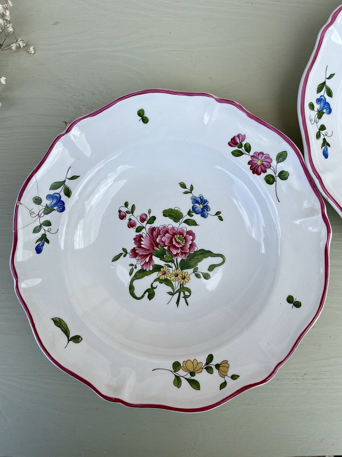 Assiettes creuses Vieux Saint-Amand - lot de 2