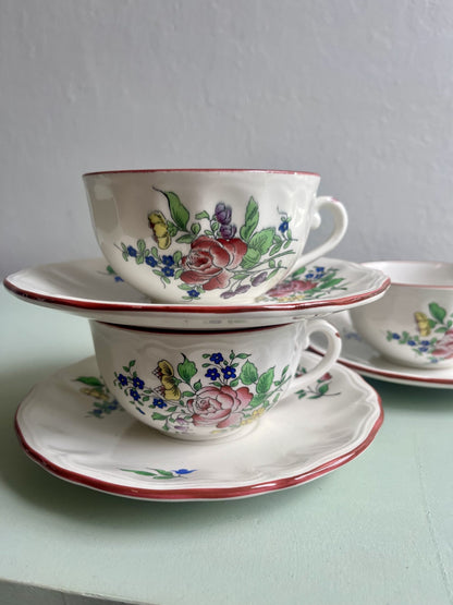 Lot de 3 tasses Luneville