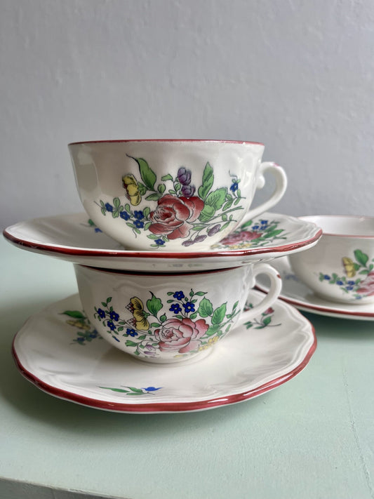 Lot de 3 tasses Luneville