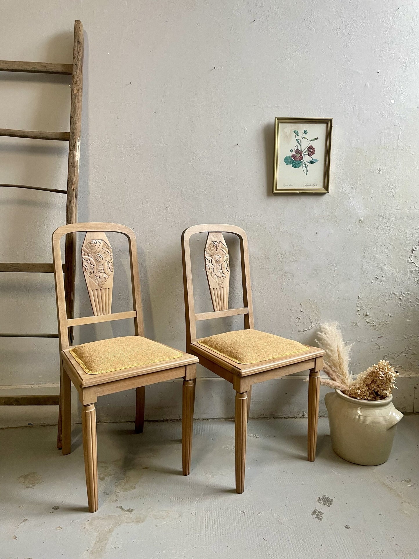 Paire de chaises Art Déco restaurées