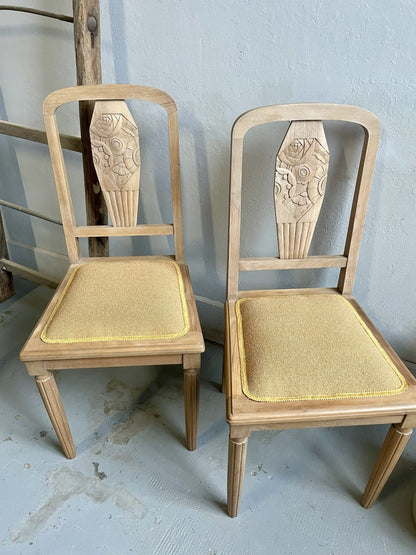 Paire de chaises Art Déco restaurées