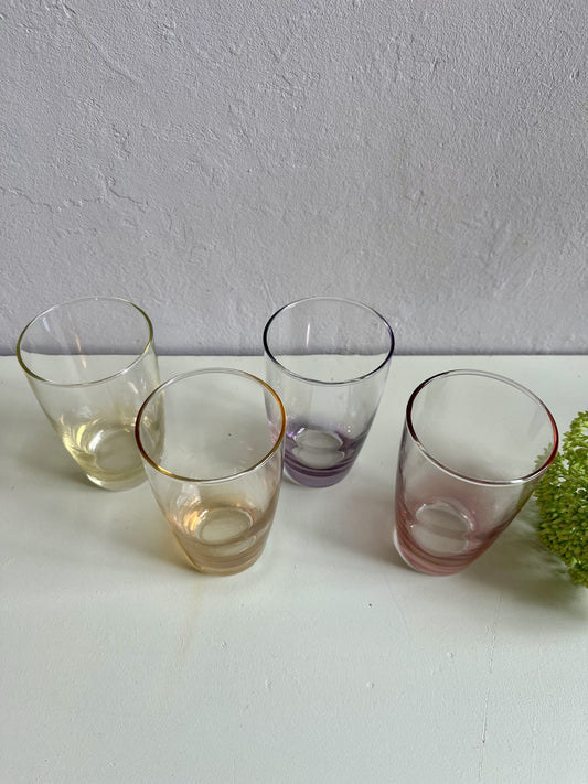 Lot de 4 verres à eau pastel