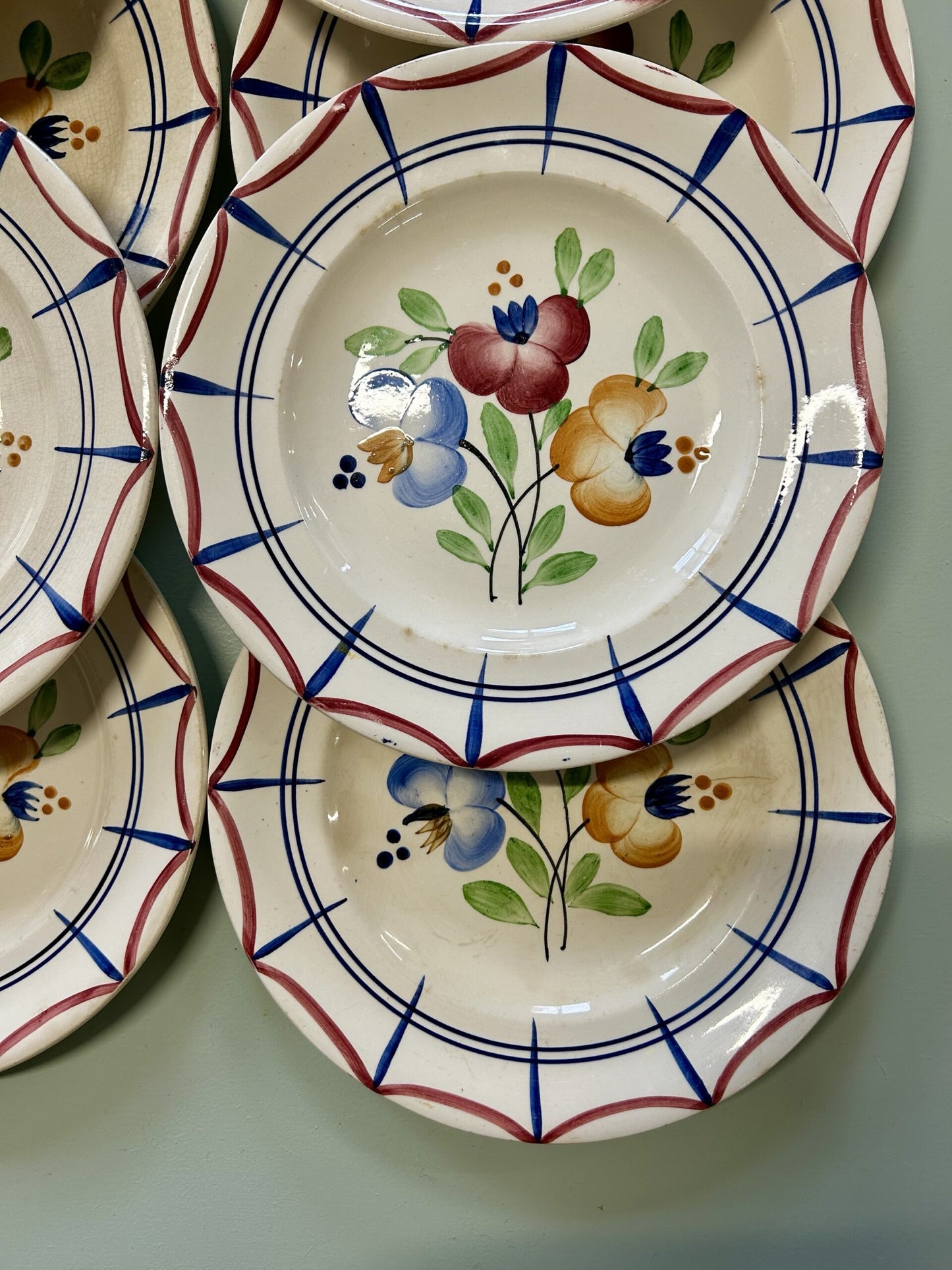 Assiettes plates Longwy modèle Roland – lot de 10