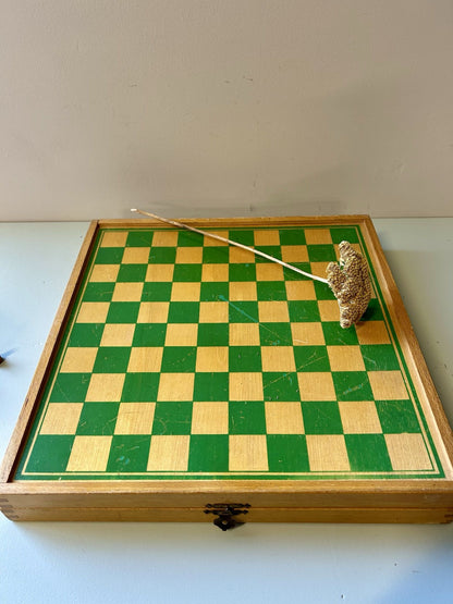 Plateau de jeux vintage en bois