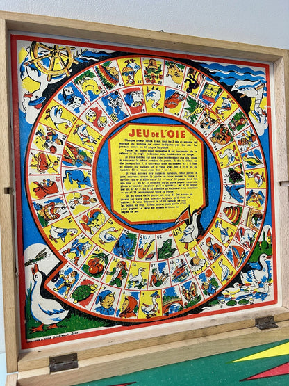 Plateau de jeux vintage en bois