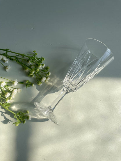 Coupes à champagne en verre ciselé - lot de 8