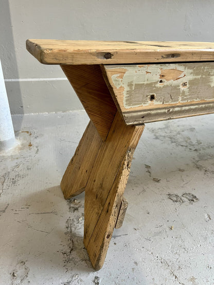 Banc ancien en bois patiné  Meubles Patine