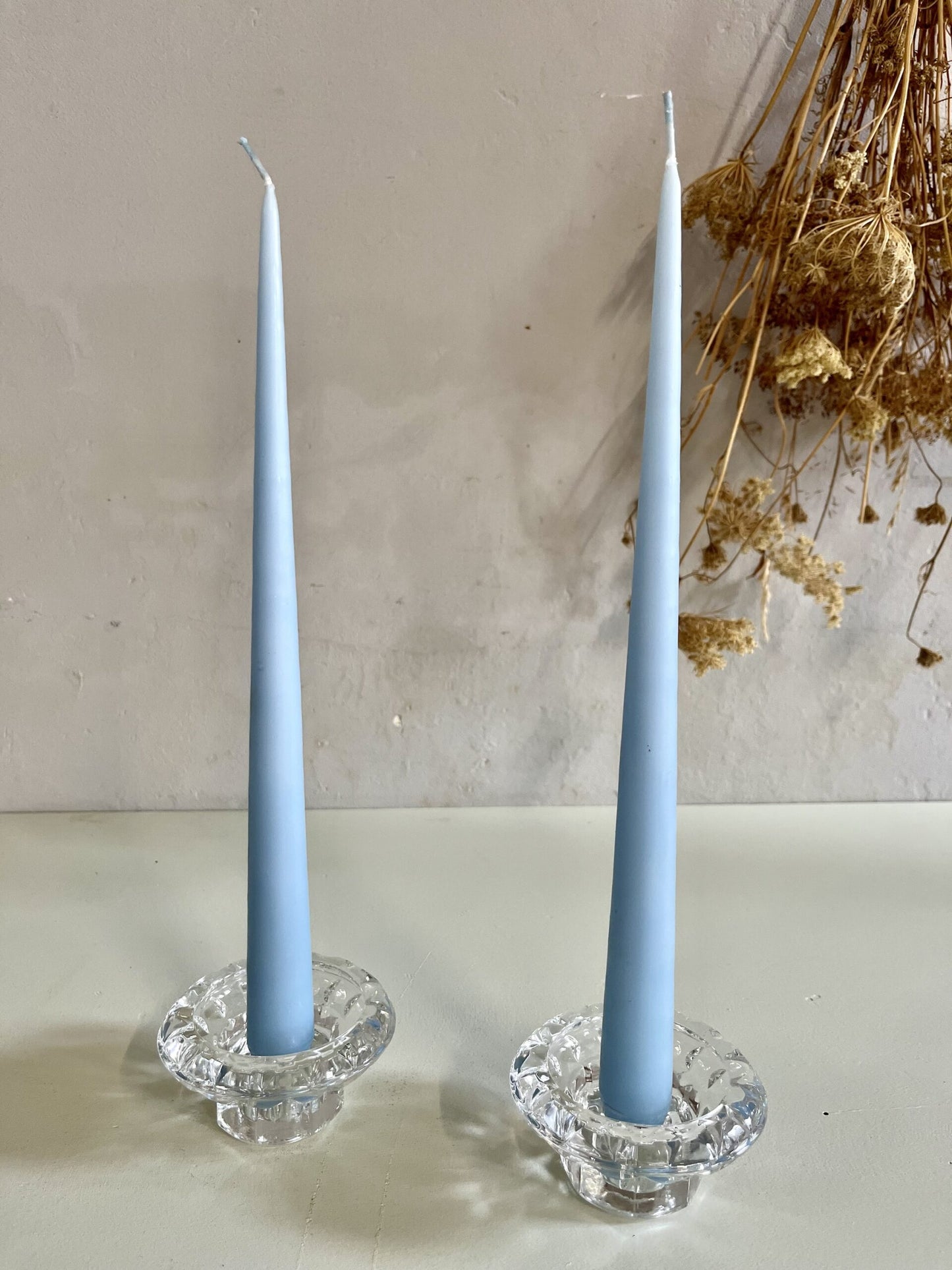 Bougeoir en verre ciselé 1