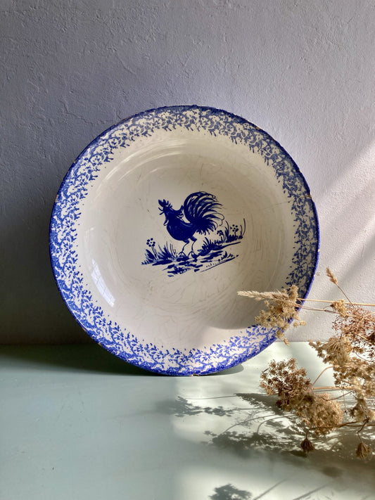 Grand saladier bleu et blanc