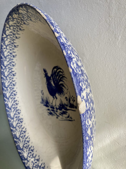 Grand saladier bleu et blanc