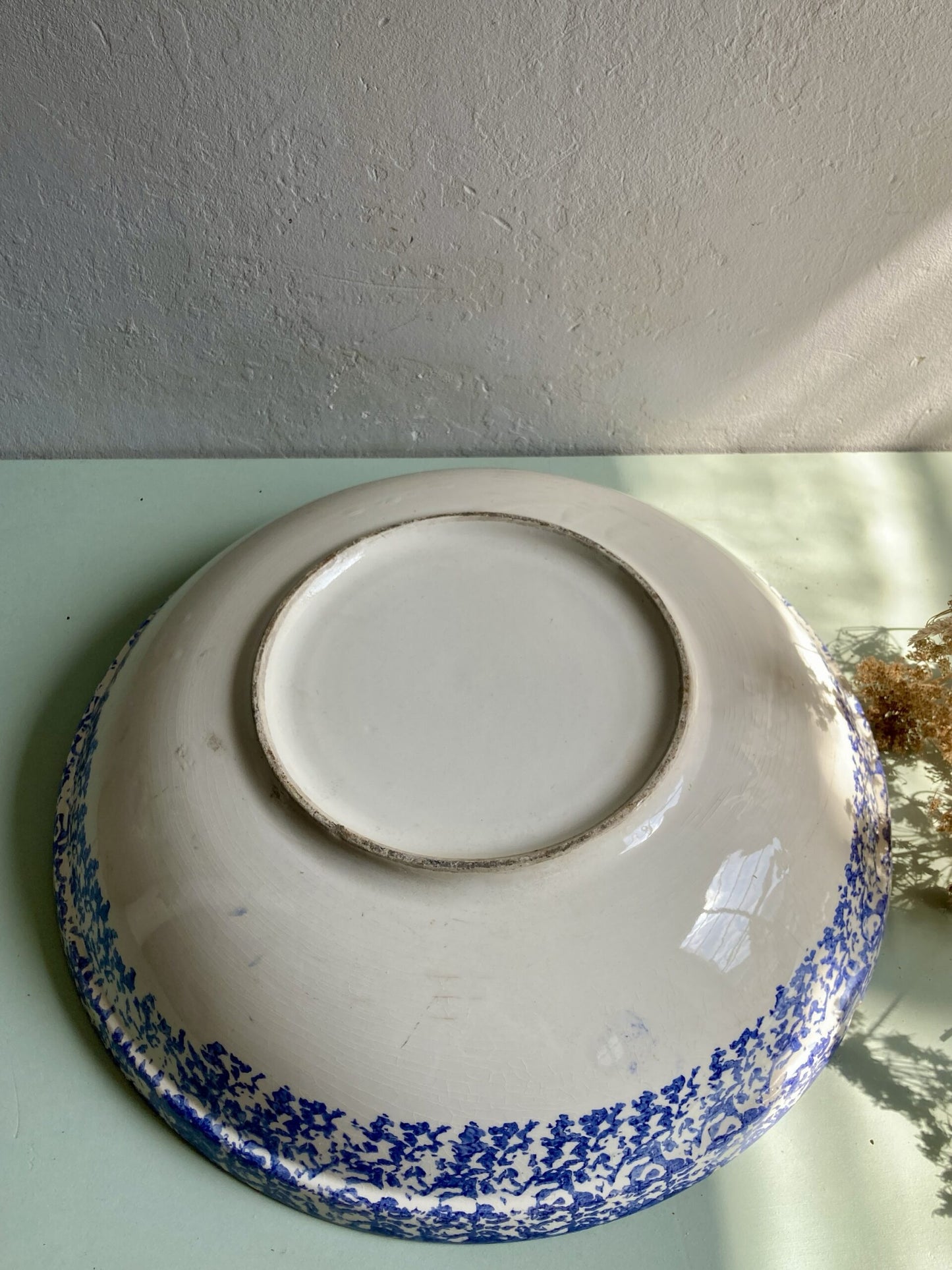 Grand saladier bleu et blanc