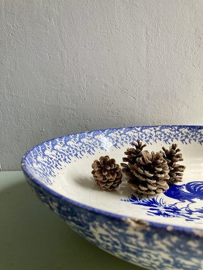 Grand saladier bleu et blanc