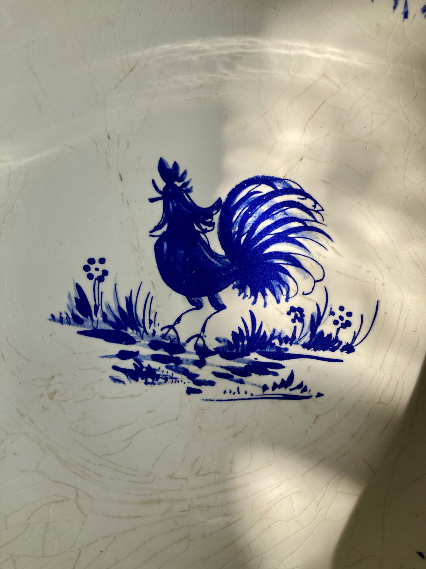 Grand saladier bleu et blanc